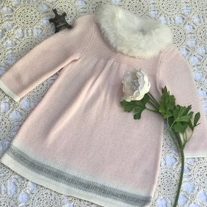 Janie and Jack Dresses - Janie and Jack Faux Fur Sweater Dress Janie and Jack Dresses - Janie and Jack Faux Fur Sweater Dress